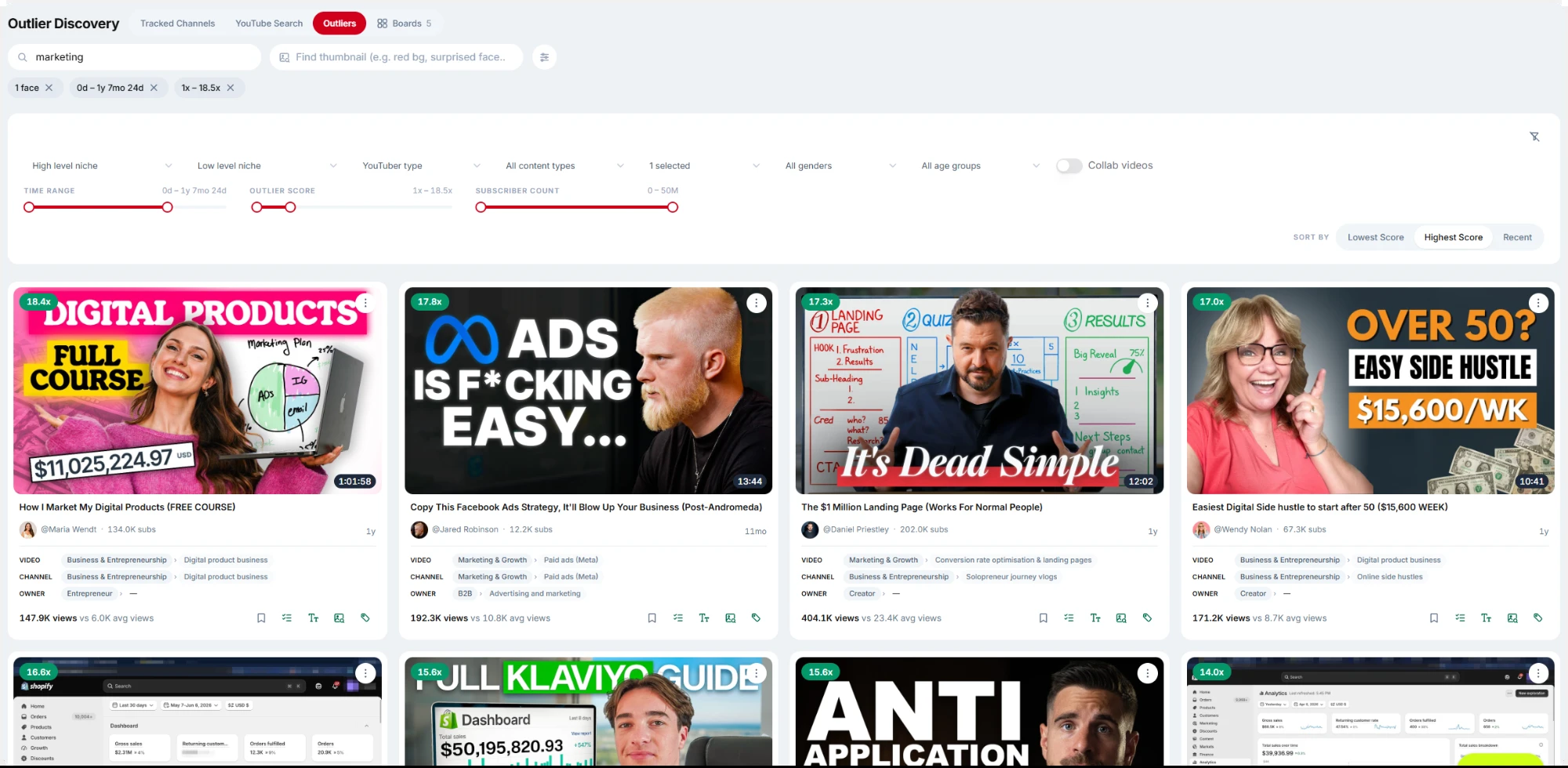 Outlier video database
